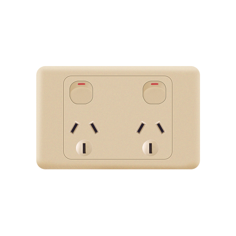 Australia Type-AS Double Socket-Gold